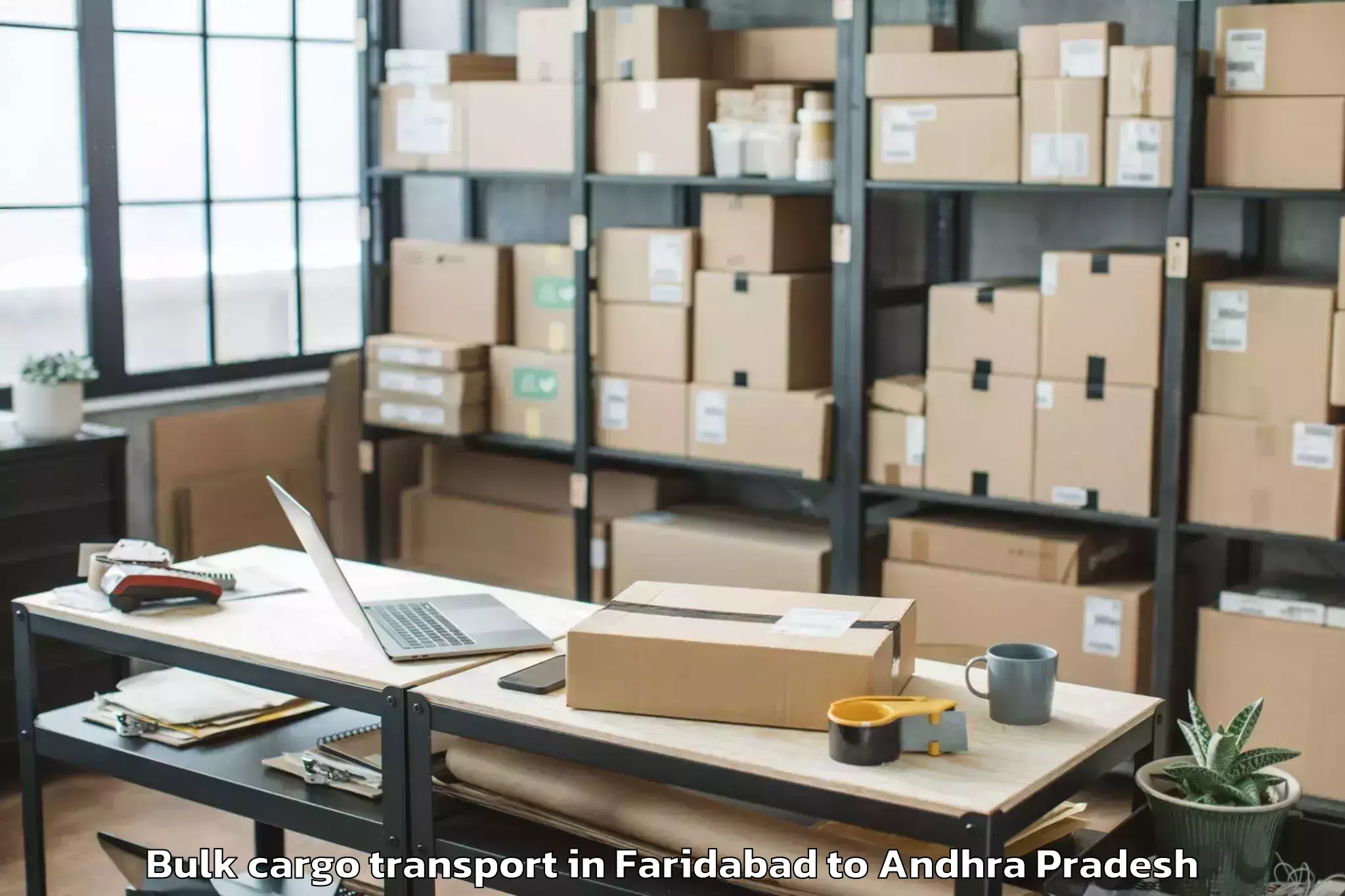 Quality Faridabad to Nidamanur Bulk Cargo Transport